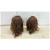 Image 2 : Two Female Cosmetology Mannequin Training Heads with Brown Synthetic Hair