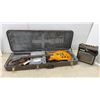 Image 1 : Left Handed Hamer Sunburst XT Series Electric Guitar and Hard Case, Vox Mini Amplifier