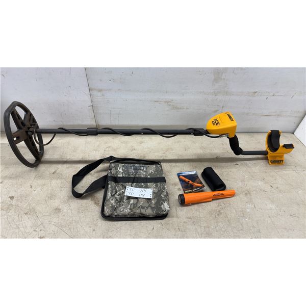 Garrett ACE 400i Metal Detector, Pro-Pointer AT, Camo Bag, and Manuals