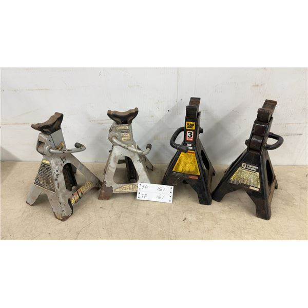 Four Jack Stands: 2 Black Jack 3 Ton Jack Stands and 2 Pro-Lift 2 Ton/4,000 Lb. Jack Stands