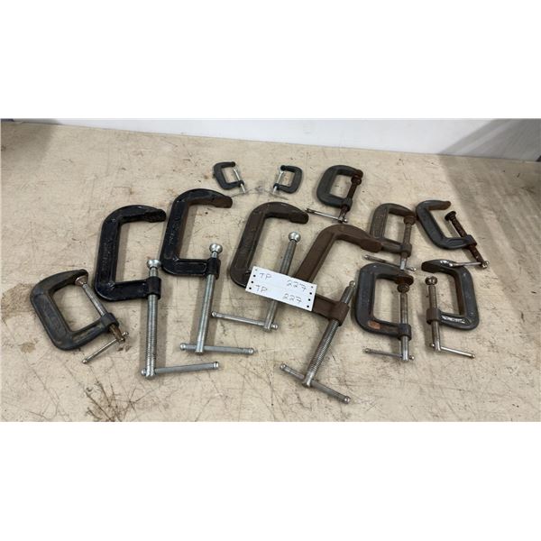 Assorted C-Clamps: Various Sizes