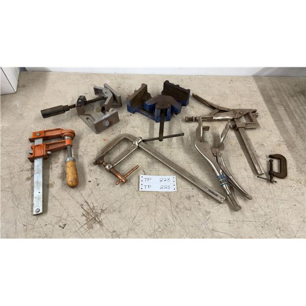Assorted Clamps and Vises: Craftsman, Hobart 12”