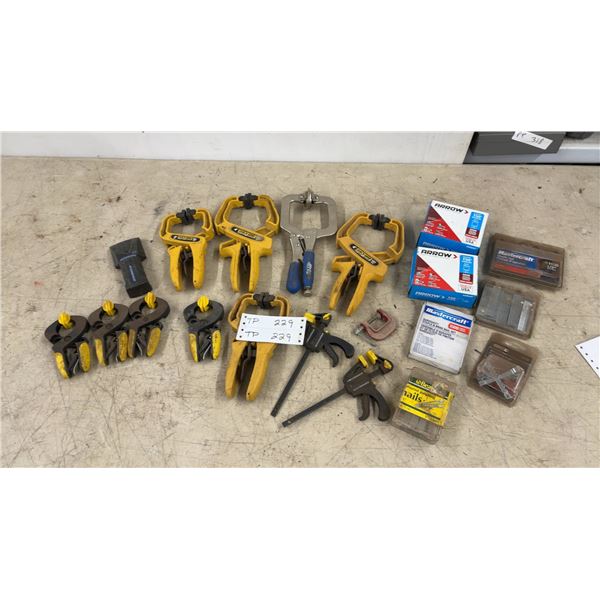 Quick-Grip 2” and 4” Clamps, Vise Grip, Bar Clamps, Arrow T50 Staples