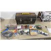 Image 1 : Toolbox with Misc Electrical: Heat Shrink Tubing, Cable Ties, Wire, Alligator Clips