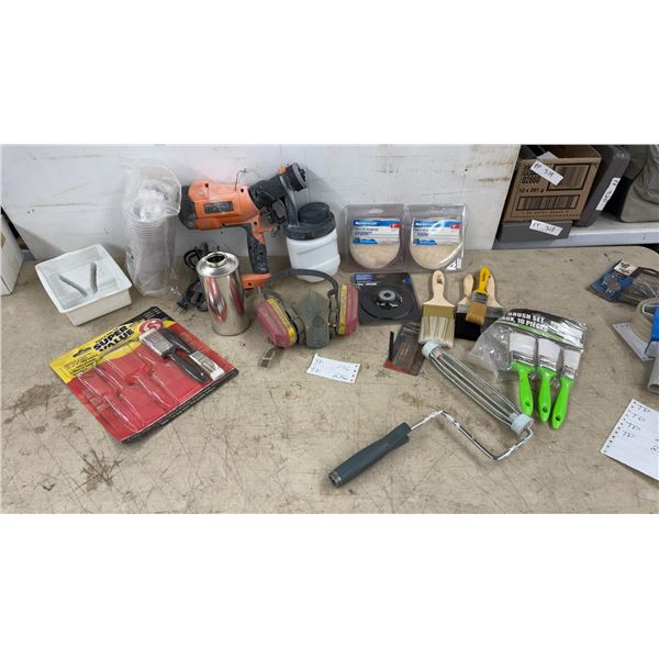 Tacklife Paint Sprayer, 3M Respirator, Paint Brushes, Roller, Trays