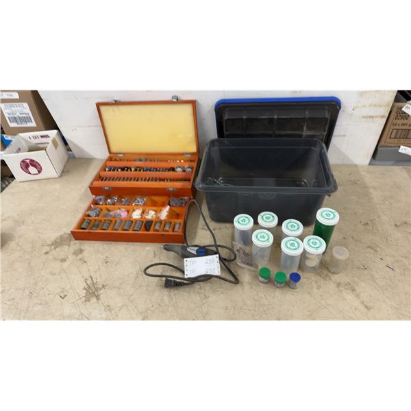 Dremel Engraver, Wood Case with Rotary Tool Bits, Grinding Stones, and Polishing Wheels