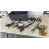 Image 1 : Blue Metal Tool Box, DEWALT 20V XR Impact Wrench, Screwdrivers