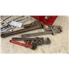 Image 5 : Mastercraft and Other Tool Boxes, Pipe Wrenches, and Assorted Wrenches and Sockets