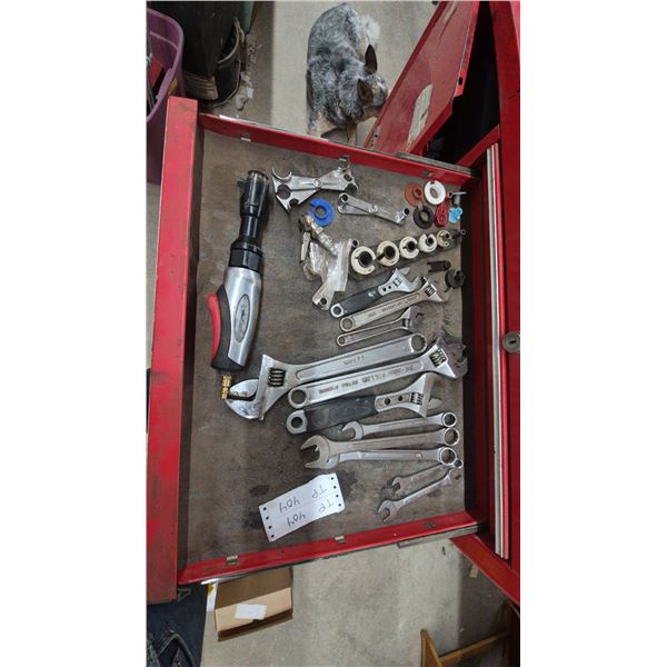 Assorted Wrenches, Air Ratchet, and Fuel Disconnect Tools