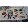 Image 1 : Assorted Hand Tools: Pipe Cutters, Pliers, Wrenches, and Pry Bars