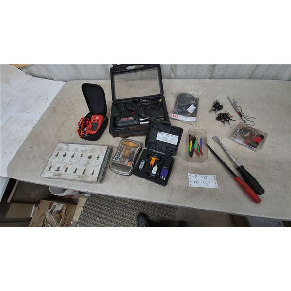 Automotive Electrical Tools and Accessories: Circuit Tester, Soldering Iron, Screwdriver Set