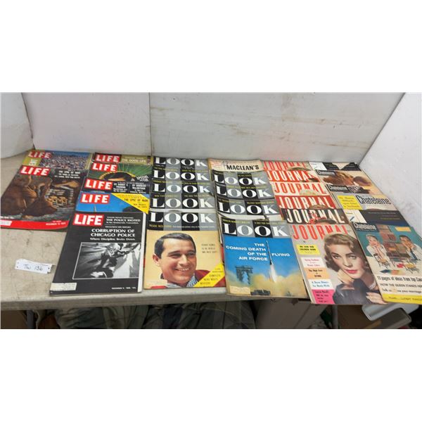 Vintage 1950s Magazine Collection Including LIFE, LOOK, Journal, Maclean's, and Chatelaine