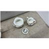 Image 3 : Aynsley Pembroke Fine English Bone China Tea Set, Teapot, Sugar, Creamer and Cups with Saucers