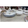Image 7 : New Charm Pattern Dinnerware and Glassware Set for 6, With Plates, Bowls, Cups, Wine, Water