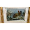 Image 3 : Pair of Framed Needlepoint Artworks in Distressed Gold Crackle-Finish Frames, 10 × 8 1/2”