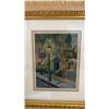 Image 4 : Pair of Framed Needlepoint Artworks in Distressed Gold Crackle-Finish Frames, 10 × 8 1/2”