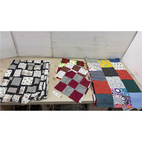 Patchwork Fabric Yardage, Quilt Blocks, and Assembled Patchwork Quilt Top