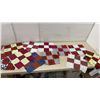 Image 4 : Patchwork Fabric Yardage, Quilt Blocks, and Assembled Patchwork Quilt Top