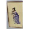Image 8 : Three Framed Needlepoint Artworks, Fruit Baskets, Cherries, and Victorian Lady, Largest