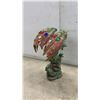 Image 3 : Two Ebros Gift Jeweled Emerald Dragon and Blue Fire Dragon on Castle Statues, Tallest 11”