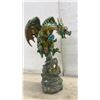 Image 4 : Two Ebros Gift Jeweled Emerald Dragon and Blue Fire Dragon on Castle Statues, Tallest 11”