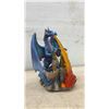 Image 5 : Two Ebros Gift Jeweled Emerald Dragon and Blue Fire Dragon on Castle Statues, Tallest 11”