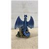Image 6 : Two Ebros Gift Jeweled Emerald Dragon and Blue Fire Dragon on Castle Statues, Tallest 11”