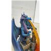 Image 8 : Two Ebros Gift Jeweled Emerald Dragon and Blue Fire Dragon on Castle Statues, Tallest 11”