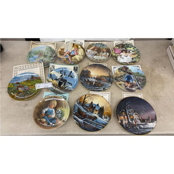 11 Collector Plates With COA