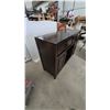 Image 2 : Dark Wood Sideboard with 4 Drawers, 2 Cabinets, and Wine Rack 54”×38”×18”