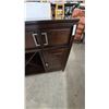 Image 4 : Dark Wood Sideboard with 4 Drawers, 2 Cabinets, and Wine Rack 54”×38”×18”