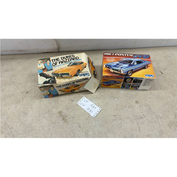MPC "Dukes of Hazzard" General Lee Dodge Charger and 1967 Pontiac GTO 1/25 Scale Model Kits