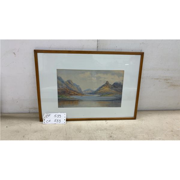 C. Rooke Framed Watercolor Painting of Loch Leven, Argyllshire and Glencoe, 1947, 13 × 19”