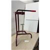 Image 2 : Manual Floor-Standing Bottle Corker with Spring-Loaded Platform, Maroon Frame