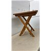 Image 2 : Foldable Wooden Side Table with Slatted Top and X-Shaped Legs, 21 × 20 × 20”