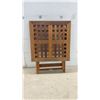 Image 4 : Foldable Wooden Side Table with Slatted Top and X-Shaped Legs, 21 × 20 × 20”