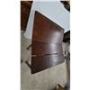 Image 6 : Mahogany Drop Leaf Table with Two Drawers and Carved Details. 30”×38”×20”