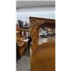Image 4 : Oak Carved Sideboard with Mirror, Two Shelves, Four Drawers, and Two Cabinet Doors. 64”×48”×21”