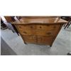 Image 6 : Oak Carved Sideboard with Mirror, Two Shelves, Four Drawers, and Two Cabinet Doors. 64”×48”×21”