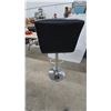 Image 4 : Black Faux Leather Adjustable Swivel Bar Stool with Chrome Base and Footrest
