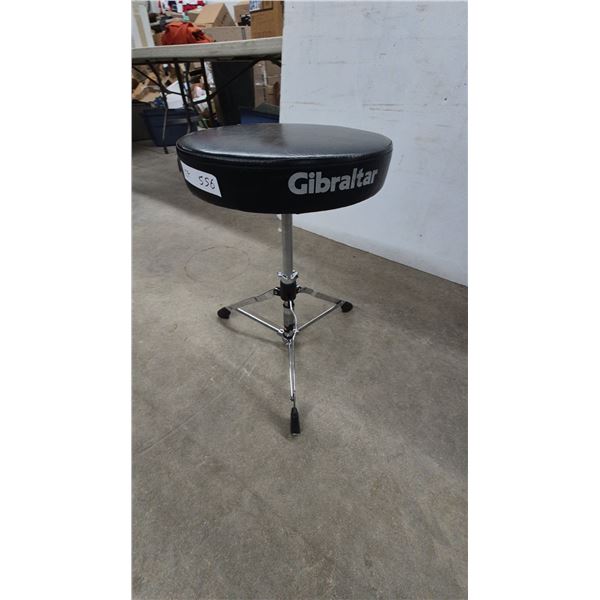 Gibraltar Drum Throne, Black Padded Seat, Chrome-Plated Double-Braced Tripod Base