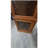 Image 3 : Oak Wood and Glass Display Cabinet with Lower Storage 71”×29”×19”