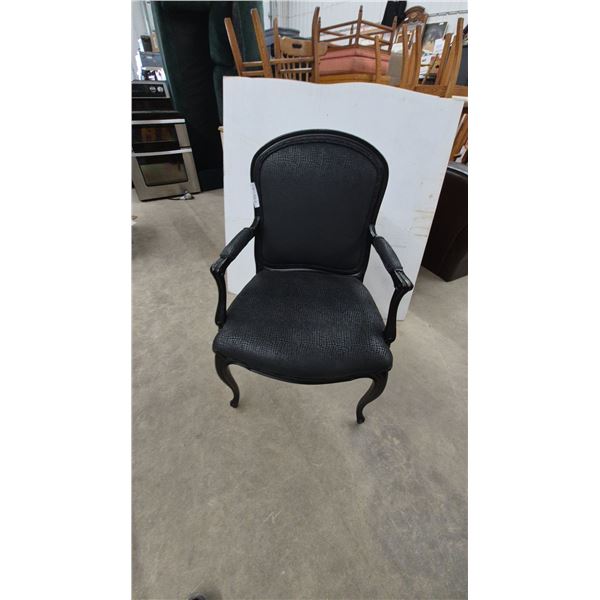 Black Faux Alligator Skin Armchair