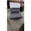 Image 1 : Gray Upholstered Armless Lounge Chair with Lumbar Pillow, 36” Wide