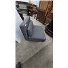 Image 4 : Gray Upholstered Armless Lounge Chair with Lumbar Pillow, 36” Wide
