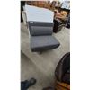 Image 6 : Gray Upholstered Armless Lounge Chair with Lumbar Pillow, 36” Wide