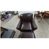 Image 3 : Brown Leatherette Armchair and Ottoman