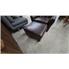 Image 4 : Brown Leatherette Armchair and Ottoman