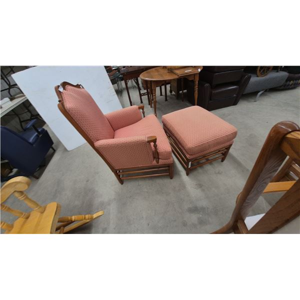 Upholstered Armchair and Ottoman