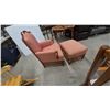 Image 1 : Upholstered Armchair and Ottoman